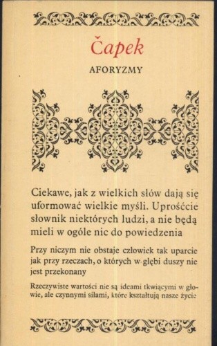 Aforyzmy - Karel Čapek