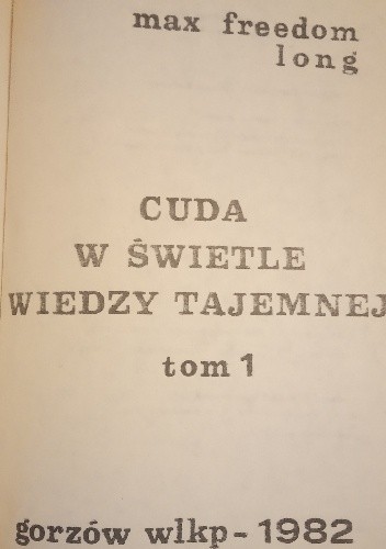 Cuda w świetle wiedzy tajemnej - Max Freedom Long