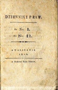 Dziennik Praw Księstwa Warszawskiego T. 1 - autor nieznany