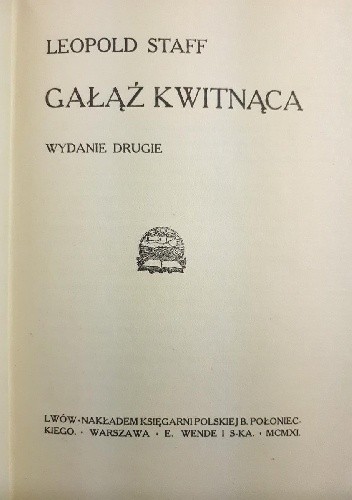 Gałąź kwitnąca - Leopold Staff
