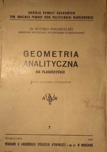 Geometria analityczna - Witold Pogorzelski