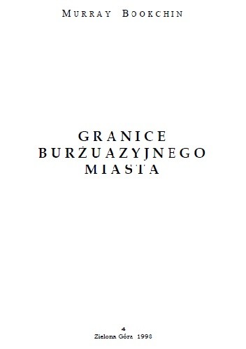 Granice burżuazyjnego miasta - Murray Bookchin