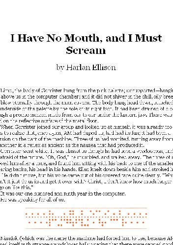 I Have No Mouth, and I Must Scream - Harlan Ellison