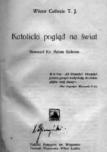 Katolicki pogląd na świat - Wiktor Cathrein