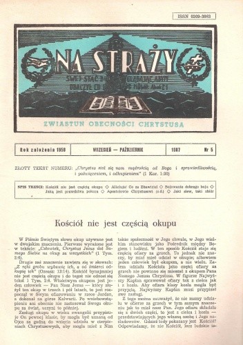 Na Straży, wrzesień-październik 1987 - redakcja Na Straży