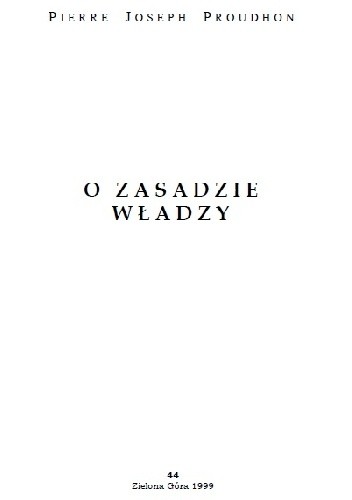 O zasadzie władzy - Pierre-Joseph Proudhon