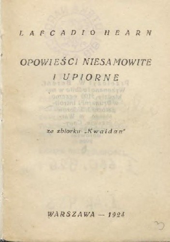 Opowieści niesamowite i upiorne - Lafcadio Hearn