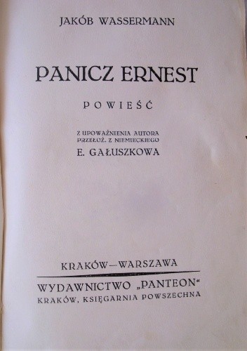 Panicz Ernest - Jakob Wassermann