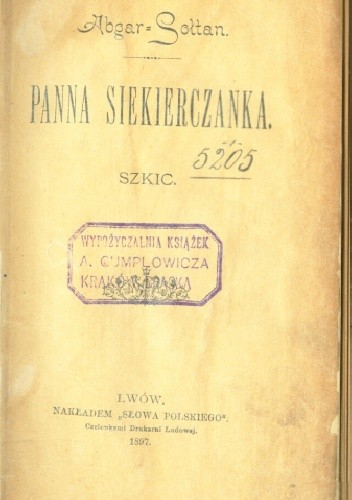 Panna Siekierczanka. Szkic - Kajetan Abgarowicz