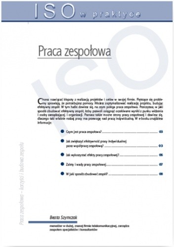 Praca zespołowa - tworzenie, formy działania, korzyści i budowa zespołu - Szyczak Beata
