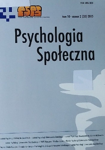 Psychologia społeczna nr 2/2015 - praca zbiorowa