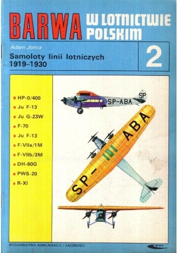 Samoloty linii lotniczych 1919-1930 - Adam Jońca