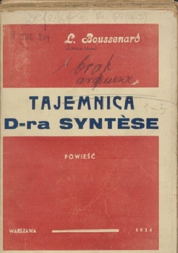 Tajemnica doktora Syntèse: powieść - Louis Henri Boussenard