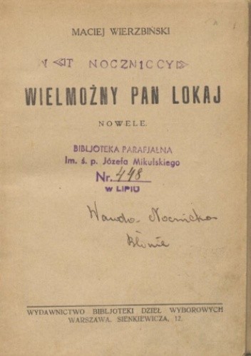 Wielmożny pan lokaj - Maciej Wierzbiński
