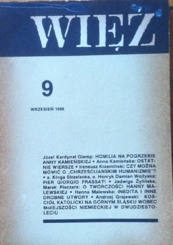 Więź nr 9 (335) wrzesień 1986 - praca zbiorowa