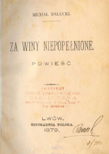 Za winy niepopełnione - Michał Bałucki